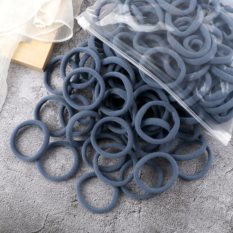 [Hair Bands & Ties] 50pcs/Set Women Basic Hair Bands 4cm Simple Solid Colors Elastic Headband Hair Ropes Ties Hair Accessories Ponytail Holder