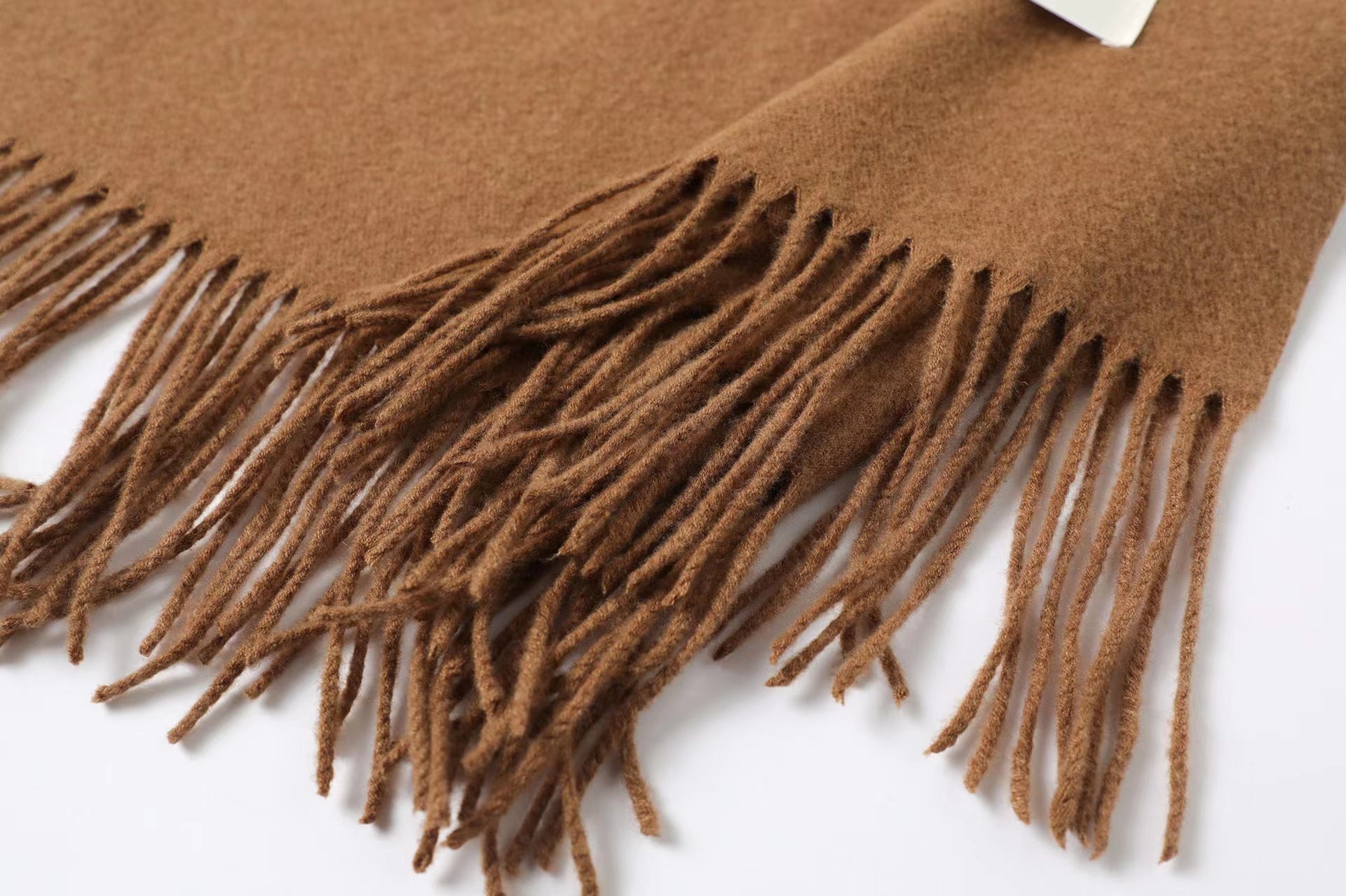 Solid Color Tassel Scarf, Hand Wash Only, Elegant Fringe Shawl for Women, Fashion Accessory