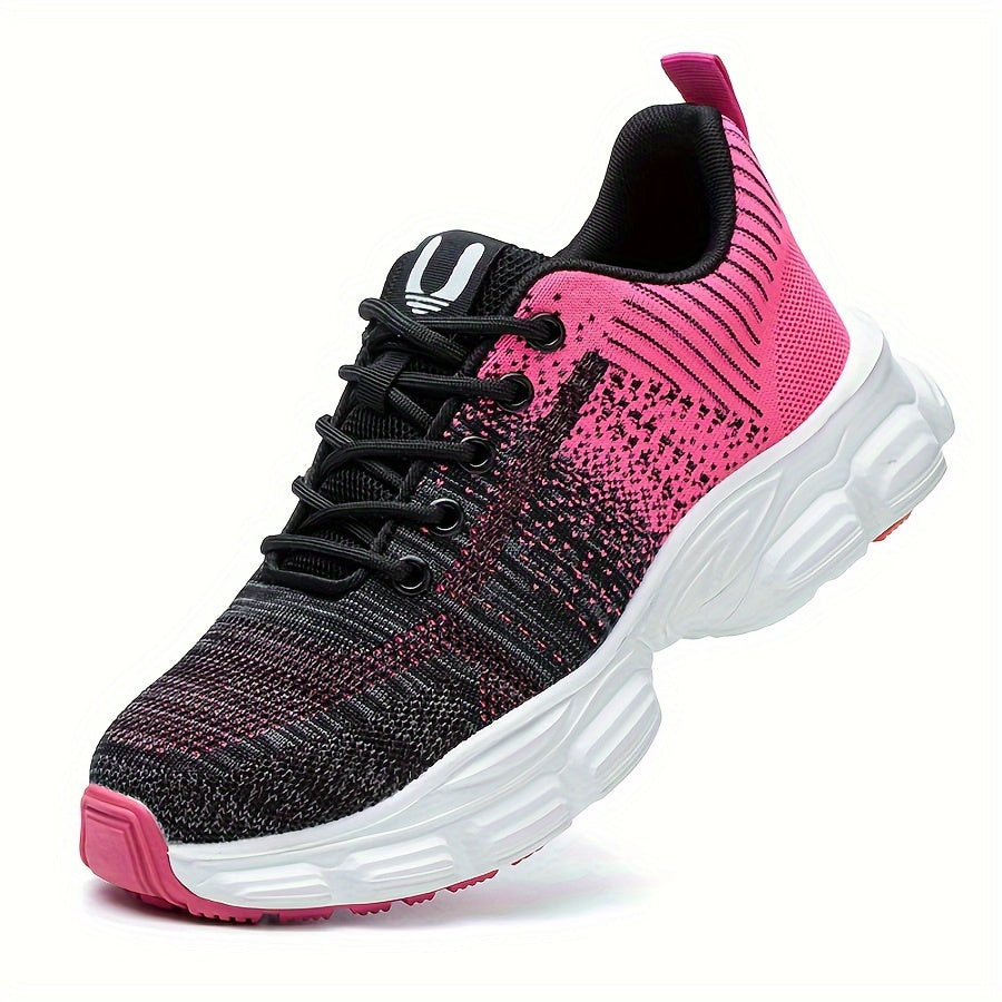 1pc Labor Protection Shoes Women's Steel Toe Cap Anti Impact And Anti Puncture Lightweight Fashionable Safety Work Shoes Women's Office, Shoes Height 1.57in