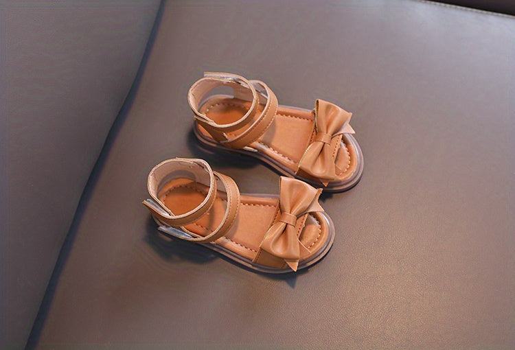 Girls' First Walkers Baby Sandals with Closure - Soft TPR Sole & PU Upper, Non-Slip Beach Shoes for, Star & Princess Patterns, Open-Toe Summer Footwear for New Walkers (Pink/White) - Easy On/Off Girl Footwear