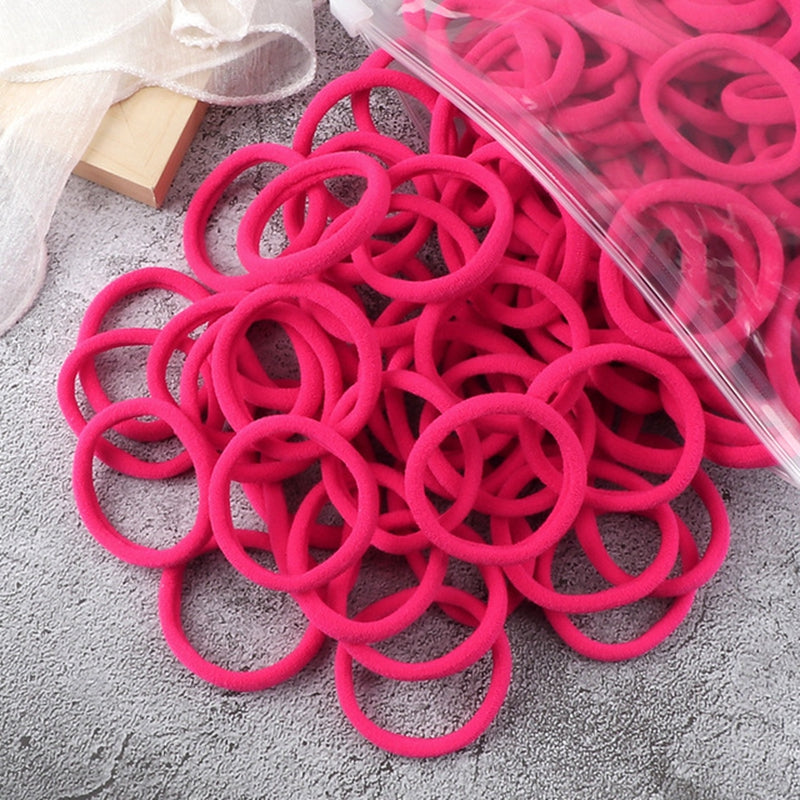 [Hair Bands & Ties] 50pcs/Set Women Basic Hair Bands 4cm Simple Solid Colors Elastic Headband Hair Ropes Ties Hair Accessories Ponytail Holder