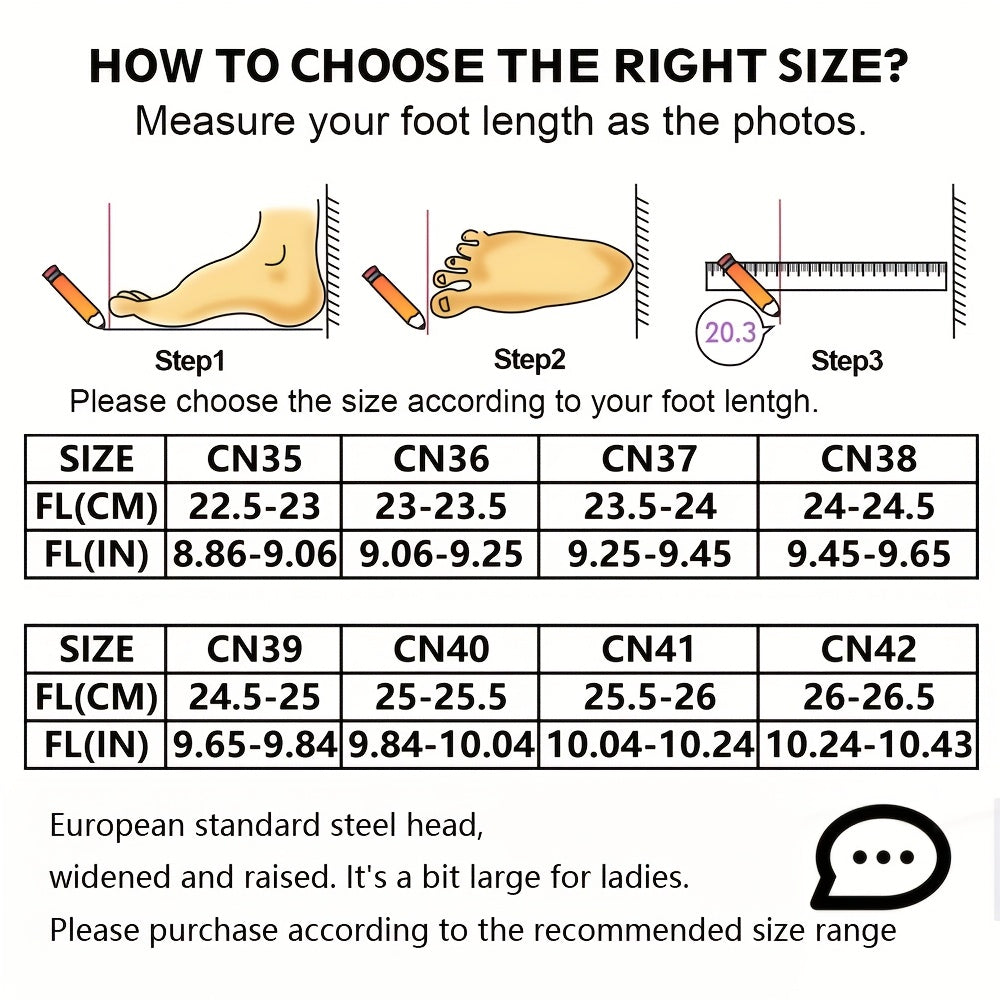 1pc Labor Protection Shoes Women's Steel Toe Cap Anti Impact And Anti Puncture Lightweight Fashionable Safety Work Shoes Women's Office, Shoes Height 1.57in