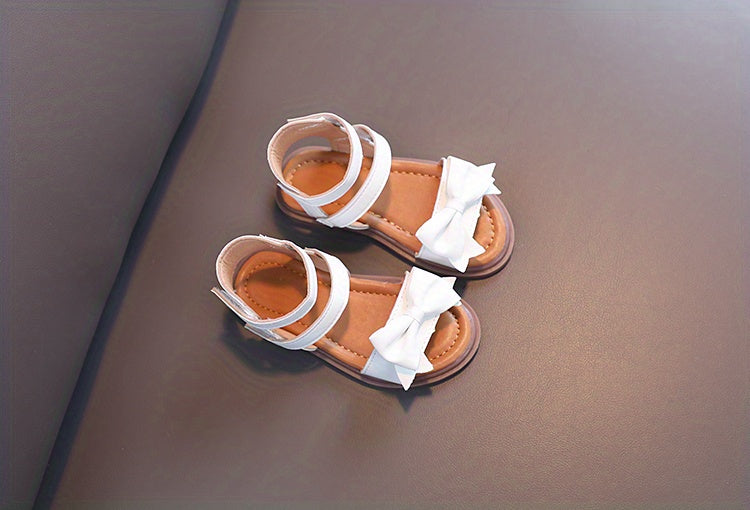 Girls' First Walkers Baby Sandals with Closure - Soft TPR Sole & PU Upper, Non-Slip Beach Shoes for, Star & Princess Patterns, Open-Toe Summer Footwear for New Walkers (Pink/White) - Easy On/Off Girl Footwear