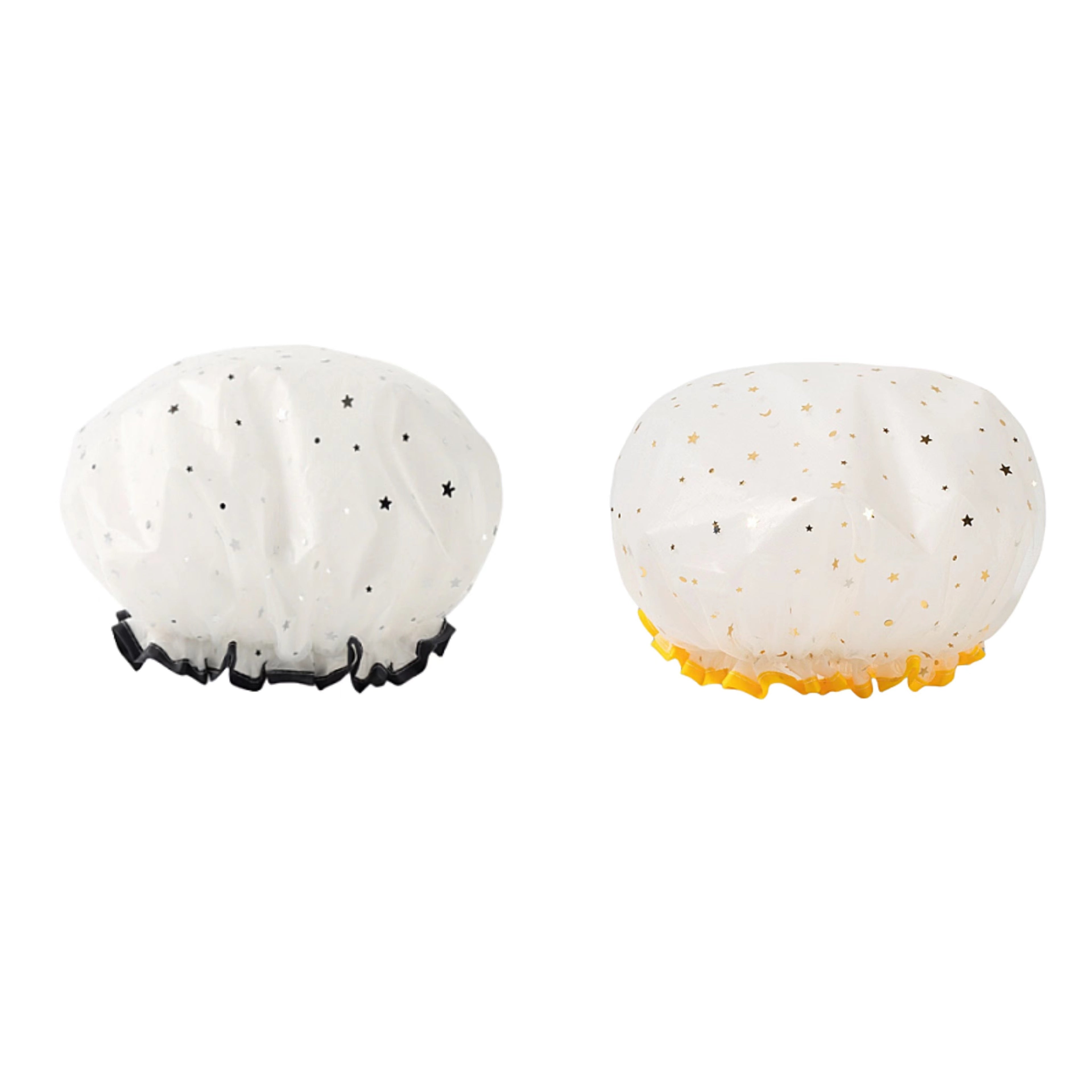 Double Star Shower Cap, Suitable for Long, Short And Curly Hair, Reusable, Ideal for Women, Bathroom Accessories