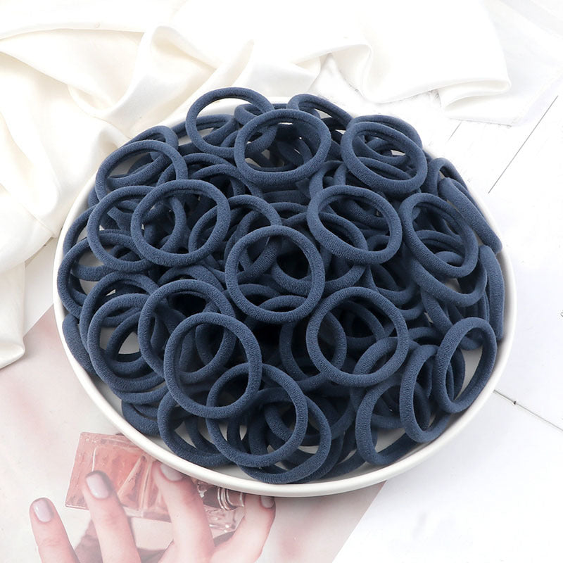 [Hair Bands & Ties] 50pcs/Set Women Basic Hair Bands 4cm Simple Solid Colors Elastic Headband Hair Ropes Ties Hair Accessories Ponytail Holder