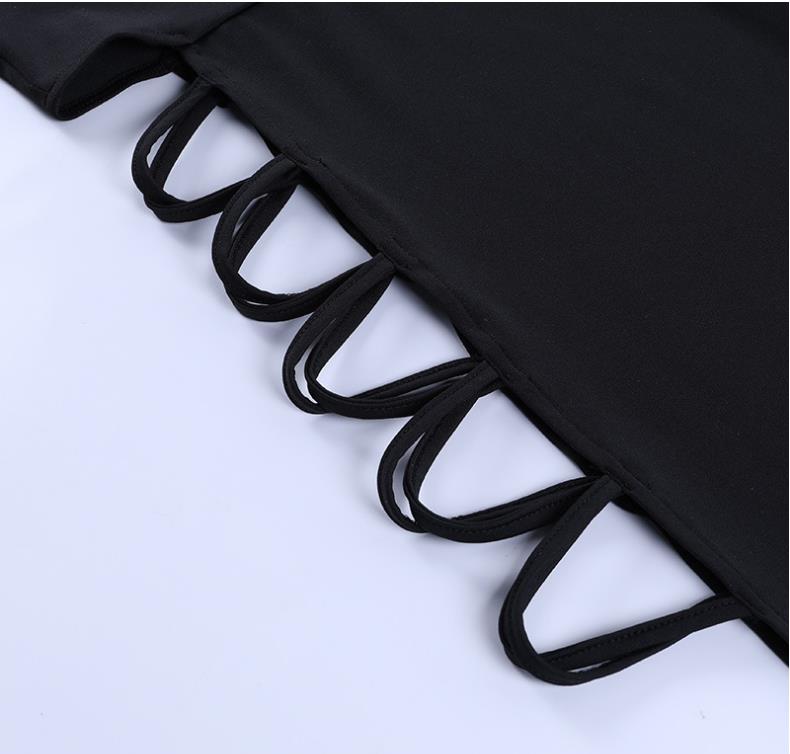 2022 New Sexy Tank Top Tie Long Dress with High Slit and Side Cutouts | High Neck Bodycon Style for Spring/Fall.