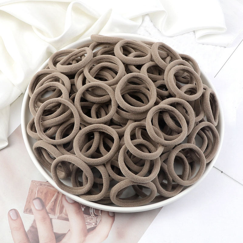 [Hair Bands & Ties] 50pcs/Set Women Basic Hair Bands 4cm Simple Solid Colors Elastic Headband Hair Ropes Ties Hair Accessories Ponytail Holder