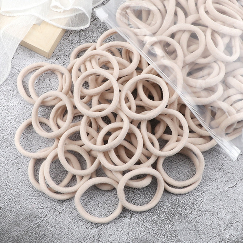 [Hair Bands & Ties] 50pcs/Set Women Basic Hair Bands 4cm Simple Solid Colors Elastic Headband Hair Ropes Ties Hair Accessories Ponytail Holder