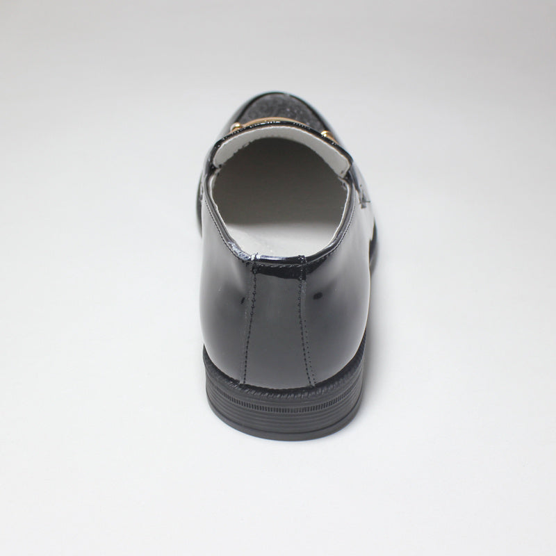 Boys' Lightweight Slip-On Shoes - Black Round Toe with Golden Buckle Straps, Breathable & Comfortable for Casual or Formal Wear, Youngsters'S Shoes, Stylish Youngsters Footwear, Durable Tpr Sole