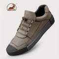 BECK Men's Genuine Leather Lace-Up Shoes - Full-Grain Cowhide Upper, Pigskin & Rubber Sole, Low-Top Round Toe Casual & s, Breathable Brown/Beige Traction Tread for Office, Streetwear (Comfortable All-Season) - Beige