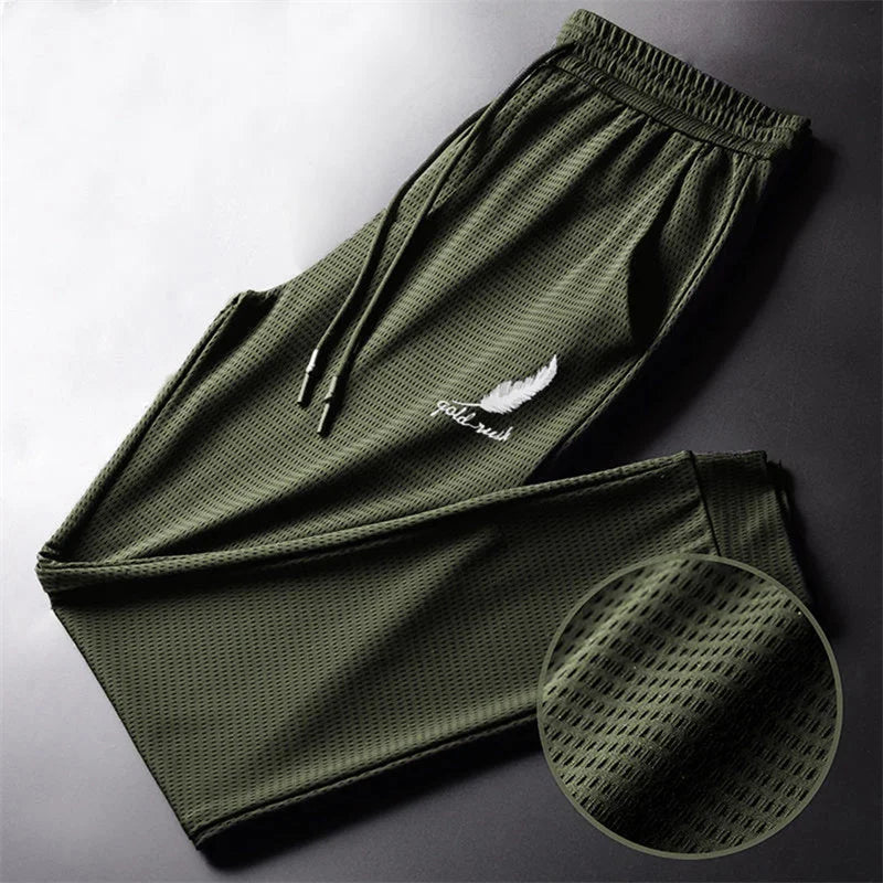 Herrenmode, schnell trocknende Hose, leicht, zum Wandern, Joggen, Laufen, atmungsaktiv, für Workout, Fitnessstudio, knöchelgebundene Sporthose