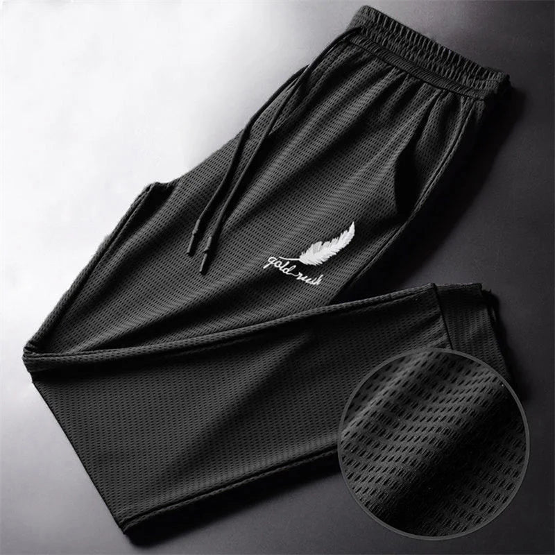 Herrenmode, schnell trocknende Hose, leicht, zum Wandern, Joggen, Laufen, atmungsaktiv, für Workout, Fitnessstudio, knöchelgebundene Sporthose