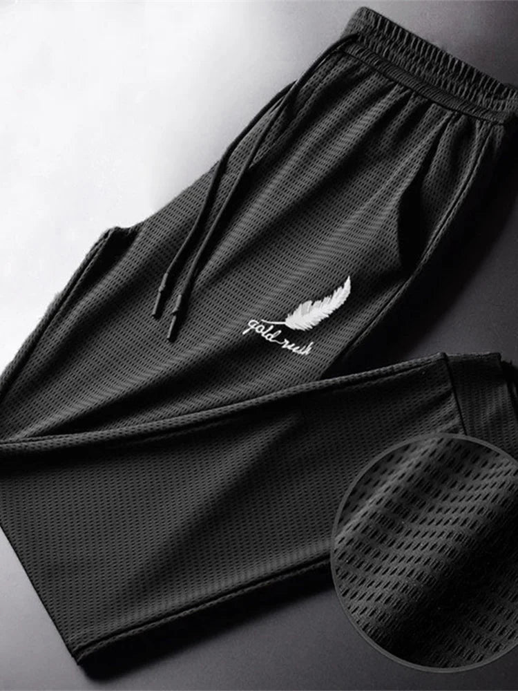Herrenmode, schnell trocknende Hose, leicht, zum Wandern, Joggen, Laufen, atmungsaktiv, für Workout, Fitnessstudio, knöchelgebundene Sporthose