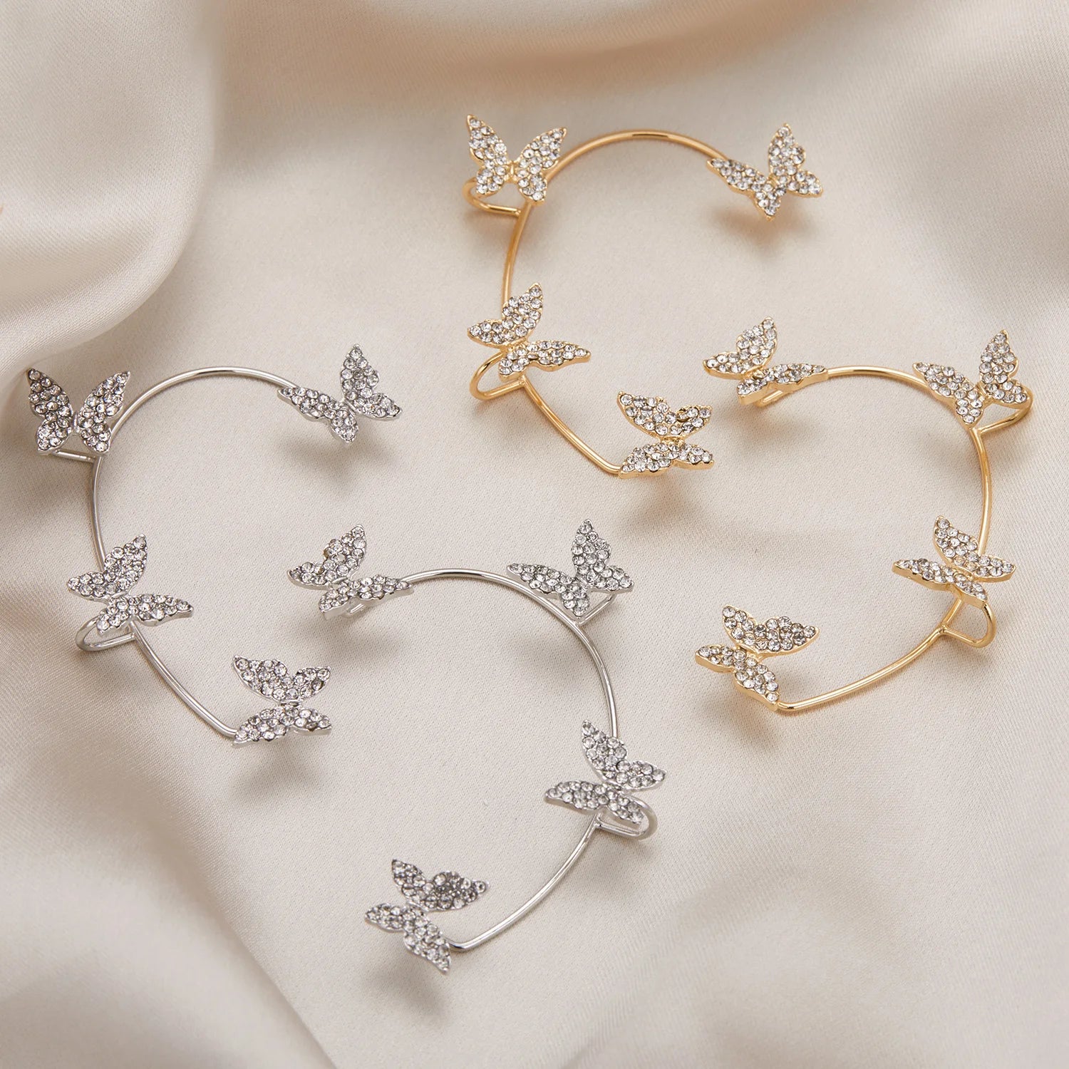 Kpop Shiny Zirkon Schmetterling Earcuff Für Frauen Ohne Piercing Ohrringe 2022 Mode Ohr Clip Ohrringe Braut Hochzeit Schmuck