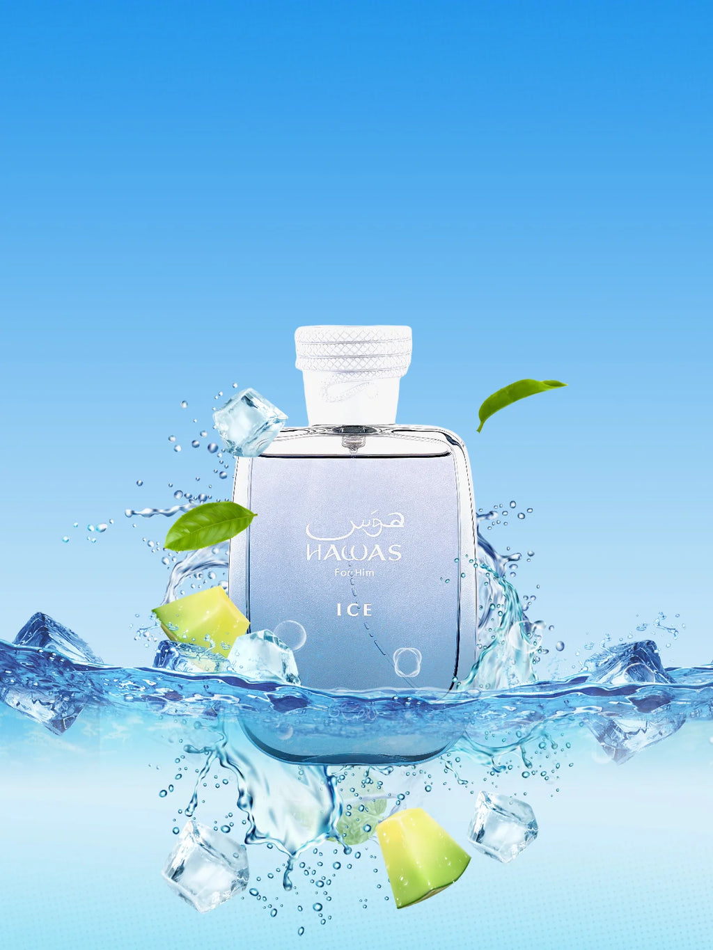 Rasasi Hawas Ice Cologne EAU DE PARFUM, 3,4 FL.OZ/100 ML – Erfrischender und maskuliner Duft mit Zitrus-, Wasser- und Woody-Notizen, Perf