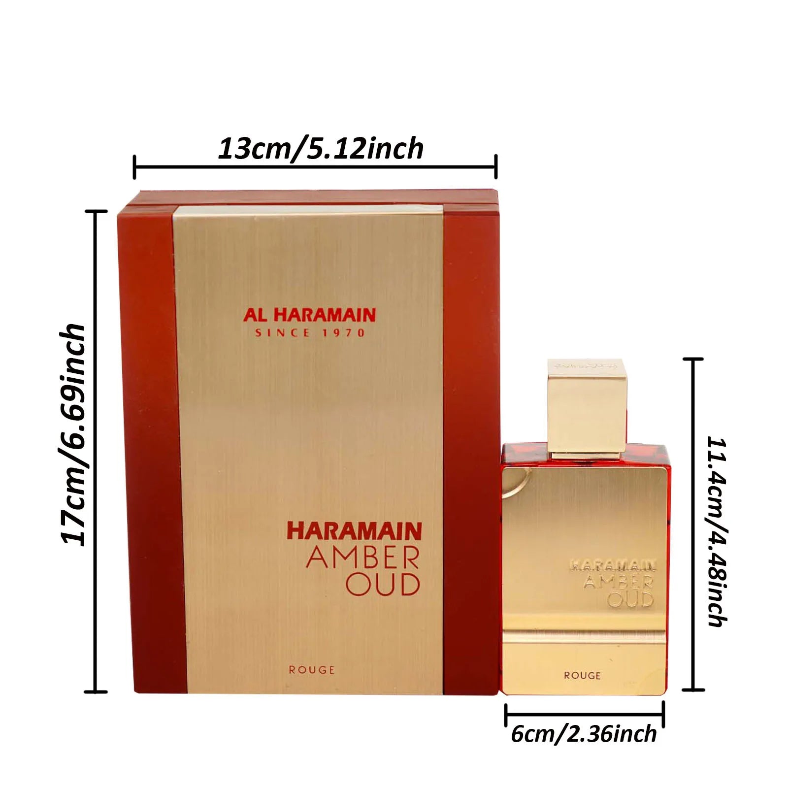 Original marke Bernstein Rouge Köln 2,0 Unzen Al Haram ain Unisex Edt Spray | lang anhaltender Duft perfekte Weihnachts geschenke für ihn/sie