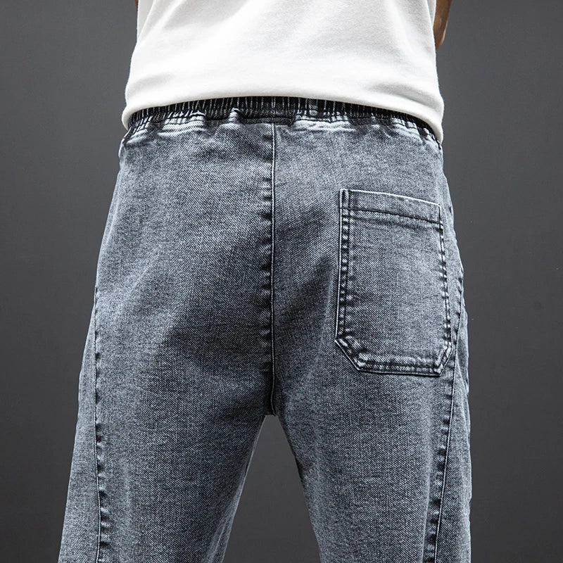Frühling Sommer Schwarz Blau Cargo Jeans Männer Streetwear Denim Jogger Hosen Männer Baggy Harem Jean Hosen Plus Größe