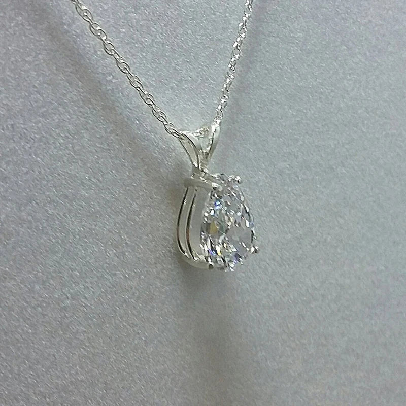 Huitan Wassertropfen-Kubikzirkonia-Kristall-Damen-Halskette, schlicht und elegant, weibliche Accessoires, Geschenk, Hochzeit, Schmuck, 2021, trendig