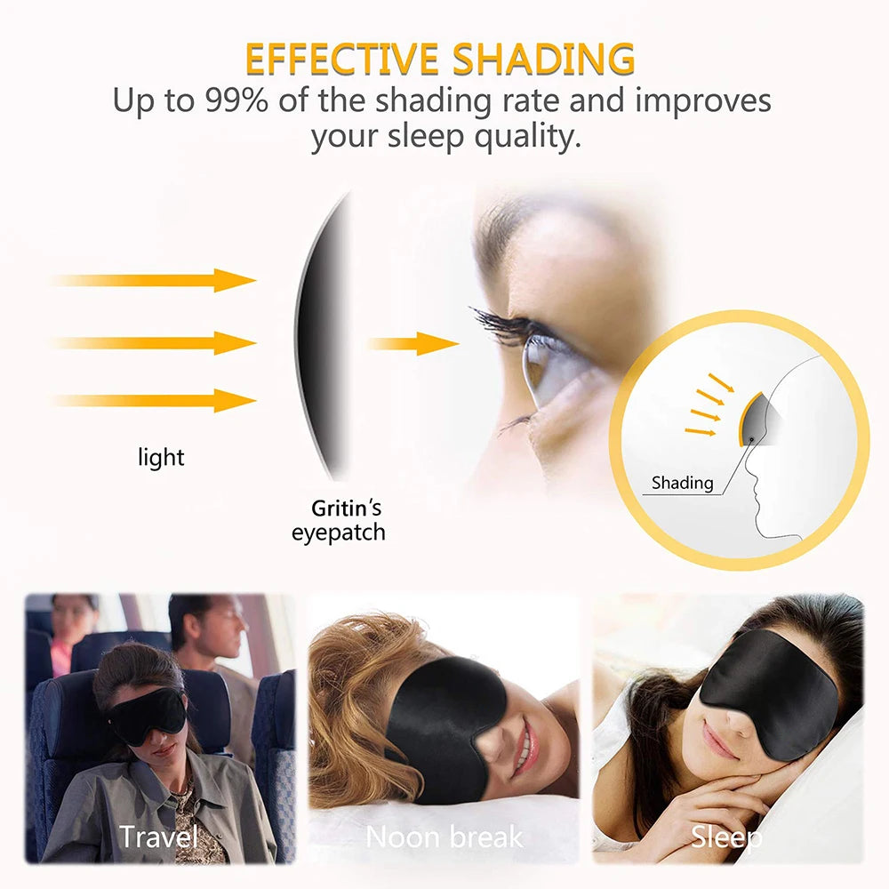 Ultra Soft Skin-Friendly Sleep Mask Pure NaturalFabric and Natural Cotton Filled Sleeping Eye Mask with Adjustable Strap