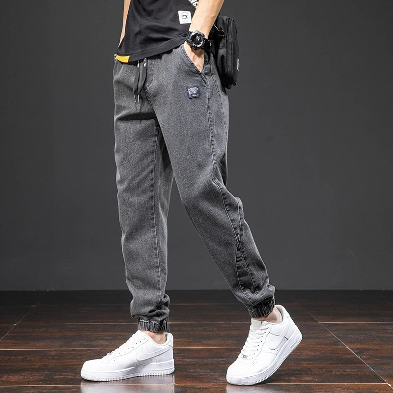 Frühling Sommer Schwarz Blau Cargo Jeans Männer Streetwear Denim Jogger Hosen Männer Baggy Harem Jean Hosen Plus Größe