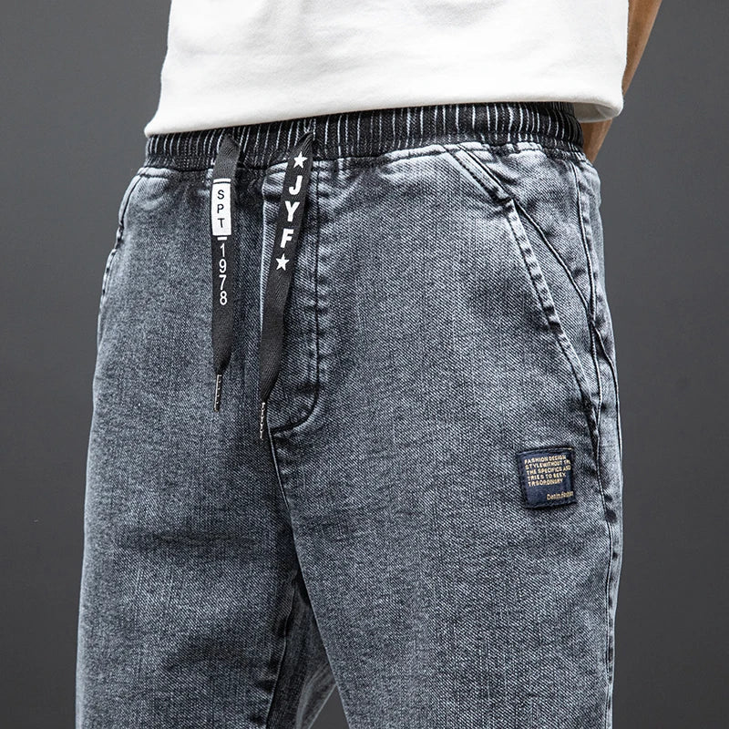 Frühling Sommer Schwarz Blau Cargo Jeans Männer Streetwear Denim Jogger Hosen Männer Baggy Harem Jean Hosen Plus Größe