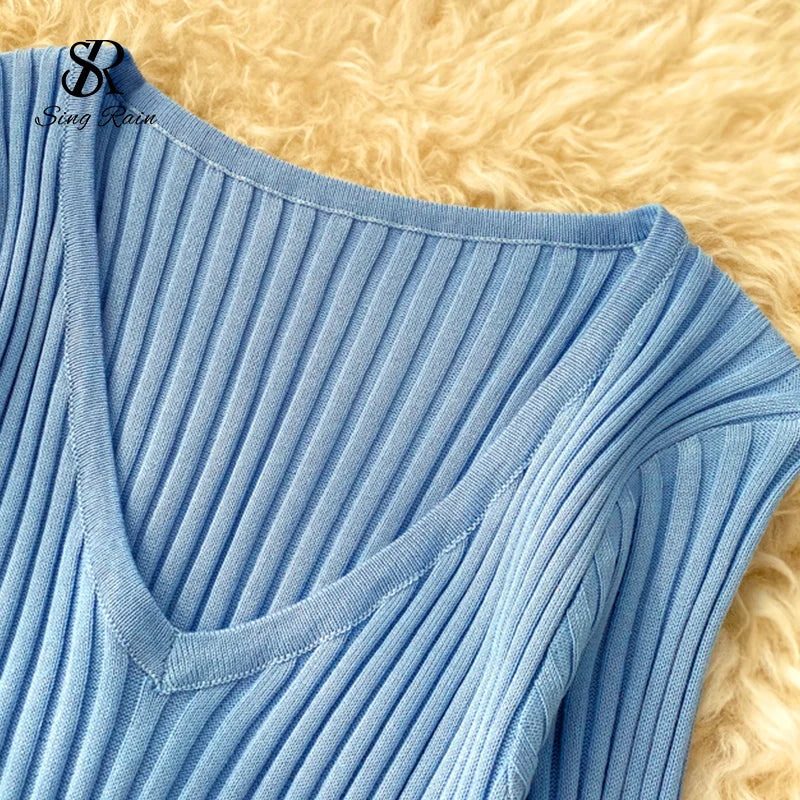SINGREINY Frauen Herbst Gestrickte Kleid V-ausschnitt Sexy Dünne Elastische Übergroßen Grundlegende Bodycon Pullover Kleid Winter stricken Warme Lange Kleid
