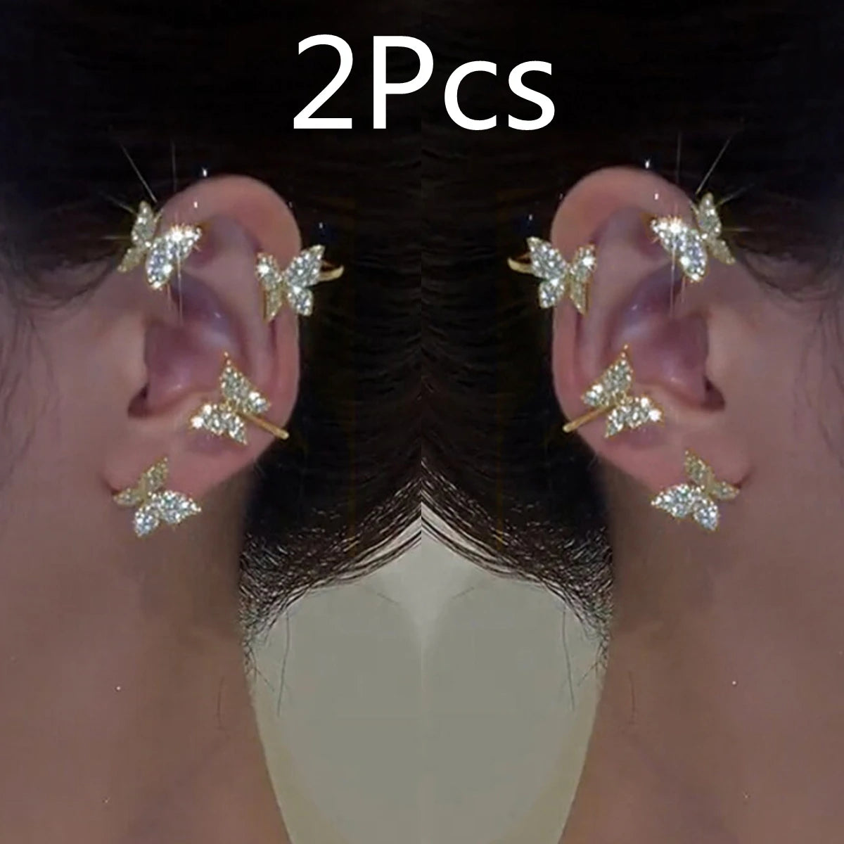 Kpop Shiny Zirkon Schmetterling Earcuff Für Frauen Ohne Piercing Ohrringe 2022 Mode Ohr Clip Ohrringe Braut Hochzeit Schmuck