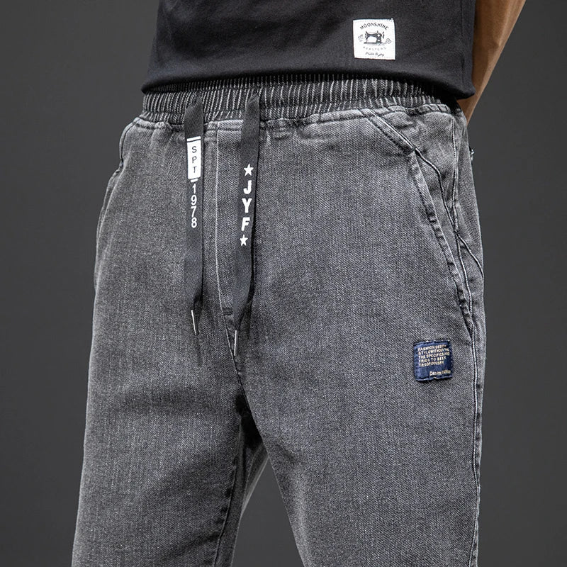 Frühling Sommer Schwarz Blau Cargo Jeans Männer Streetwear Denim Jogger Hosen Männer Baggy Harem Jean Hosen Plus Größe