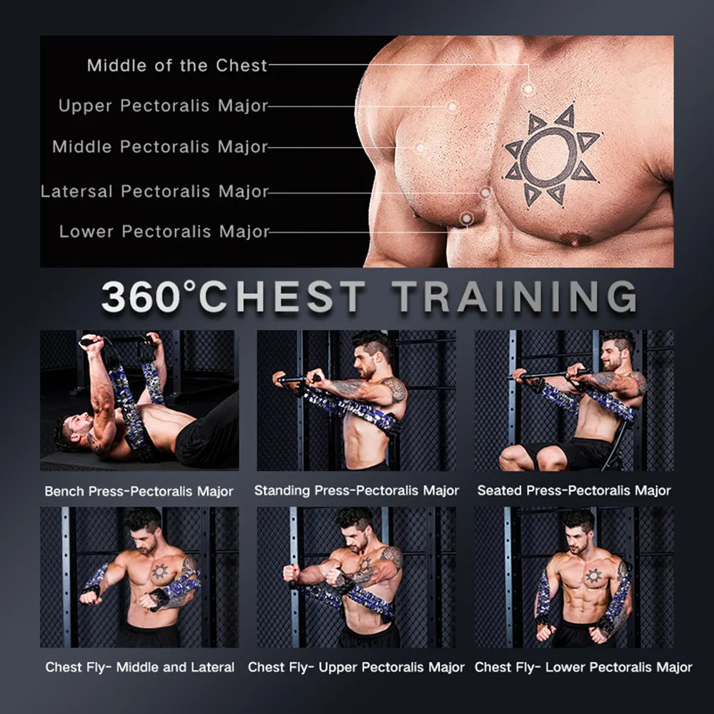 INNSTAR Bench Press Resistance Bands Chest Expander Push-ups Muscle Training Home Gym Workout Fitness Equipment Elastic Band