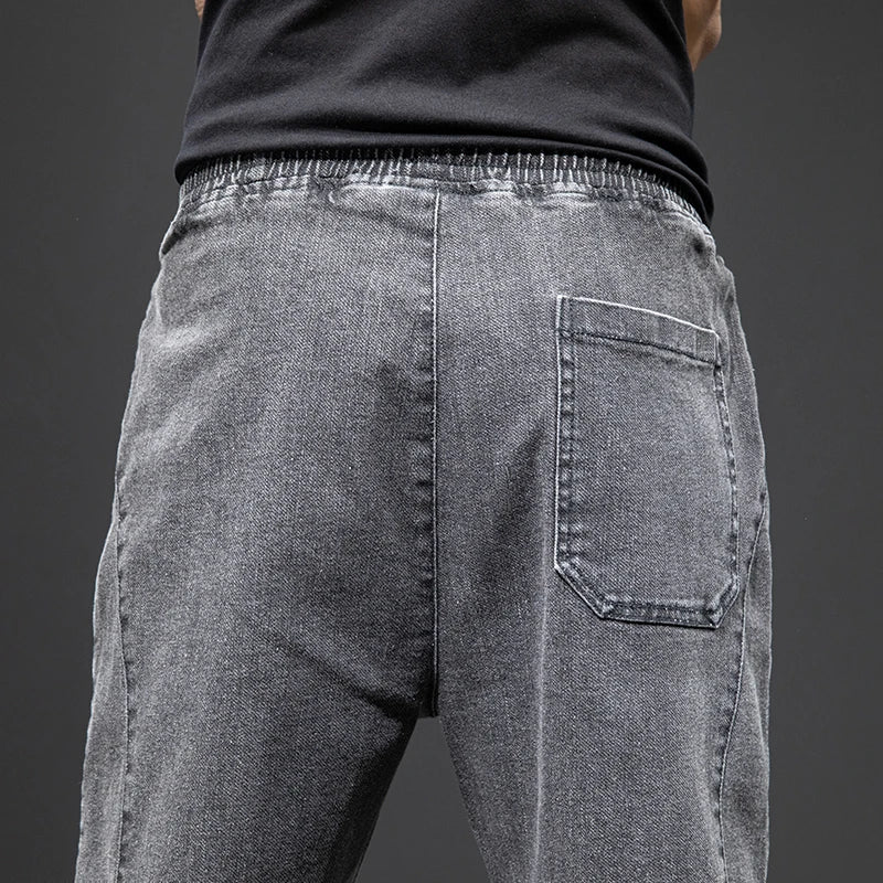Frühling Sommer Schwarz Blau Cargo Jeans Männer Streetwear Denim Jogger Hosen Männer Baggy Harem Jean Hosen Plus Größe