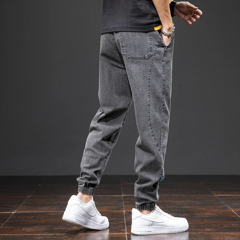 Frühling Sommer Schwarz Blau Cargo Jeans Männer Streetwear Denim Jogger Hosen Männer Baggy Harem Jean Hosen Plus Größe