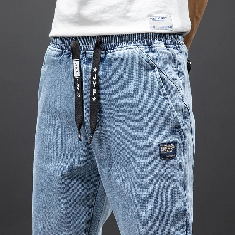 Frühling Sommer Schwarz Blau Cargo Jeans Männer Streetwear Denim Jogger Hosen Männer Baggy Harem Jean Hosen Plus Größe