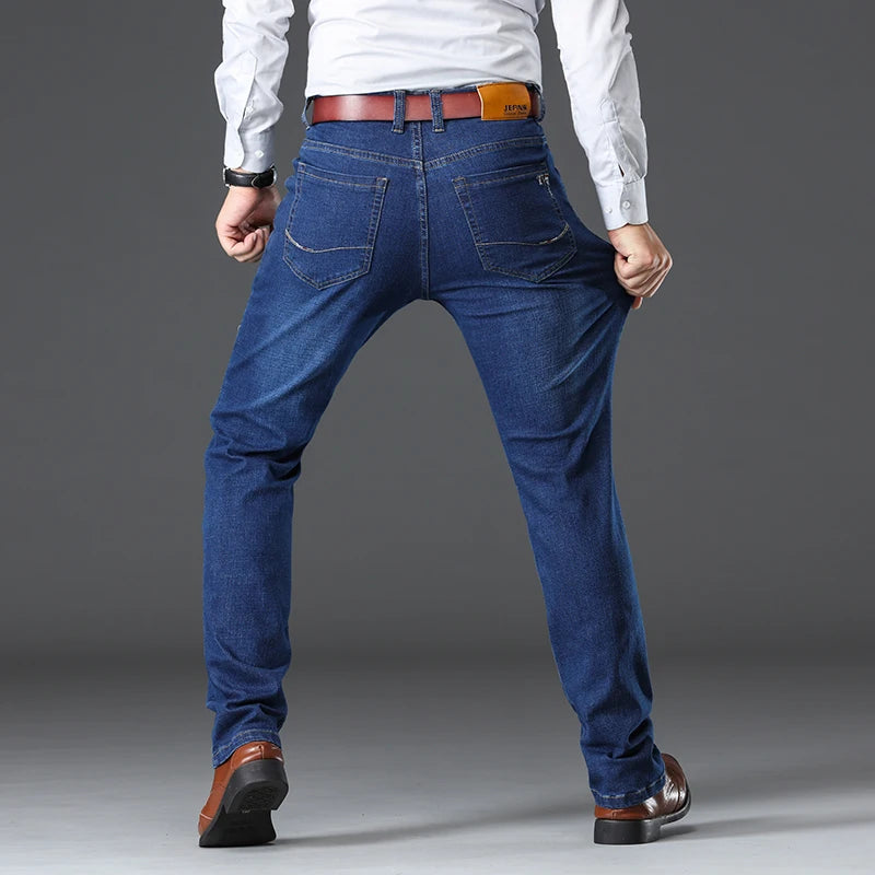 Herren Jeans Business reguläre gerade gerade Jeans lässige Jeans hose Elastizität Stretch Stoff Hose