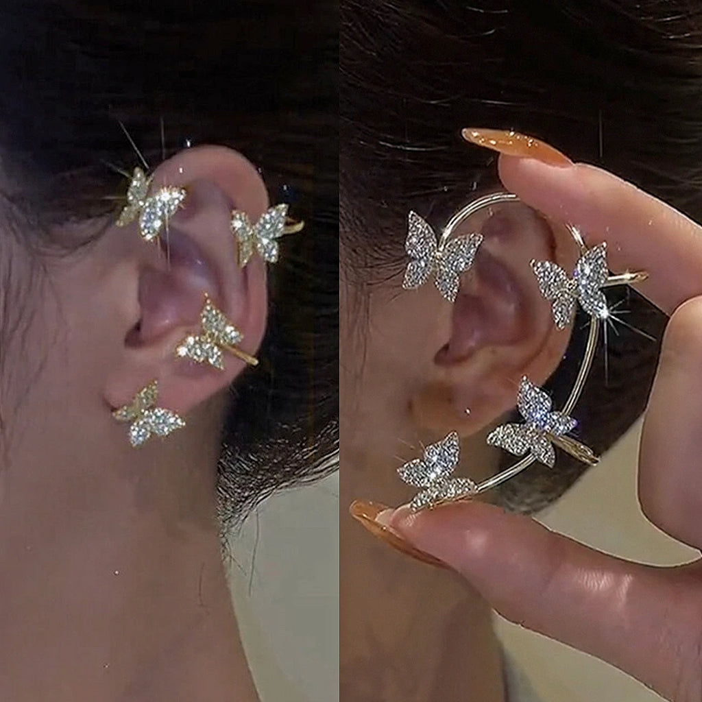 Kpop Shiny Zirkon Schmetterling Earcuff Für Frauen Ohne Piercing Ohrringe 2022 Mode Ohr Clip Ohrringe Braut Hochzeit Schmuck