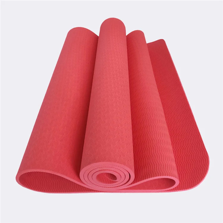Custom Printed TPE Recycled Yoga Mat Eco-Friendly & Anti-Slip Fitness Pilates Mat Kangsong KSA-011A 183x61cm 6mm
