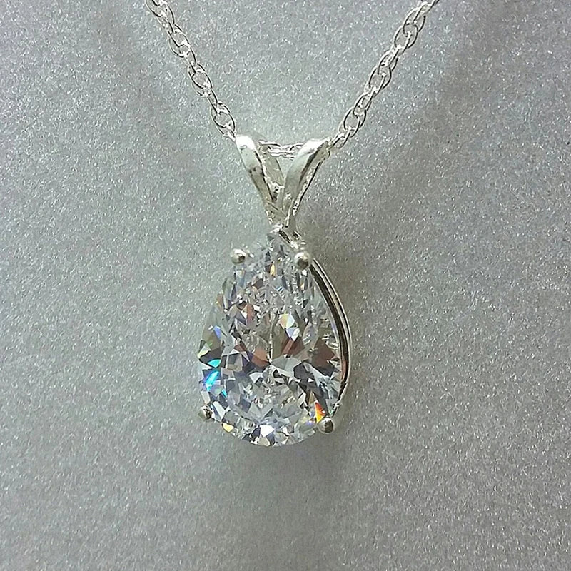 Huitan Water Drop Cubic Zirconia Crystal Women's Necklace Simple and Elegant Female Accessories Gift Wedding Jewelry 2021 Trendy