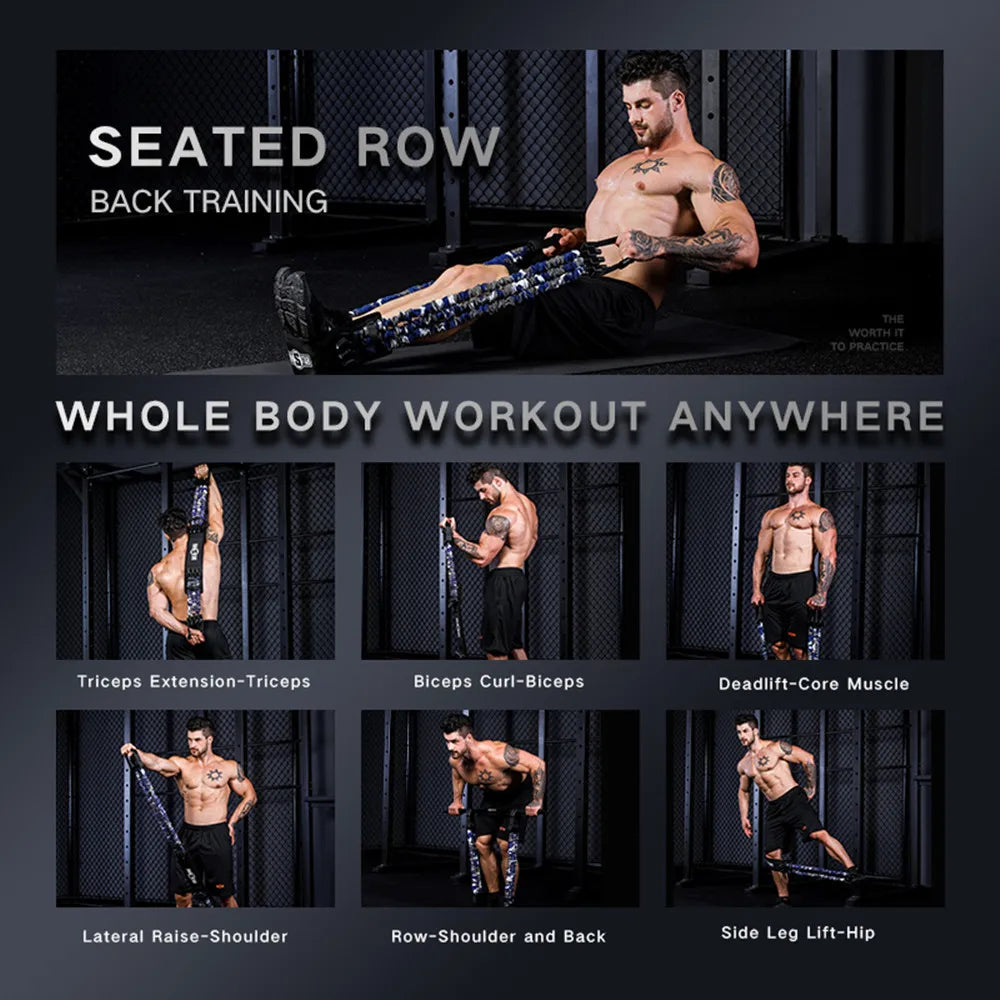 INNSTAR Bench Press Resistance Bands Chest Expander Push-ups Muscle Training Home Gym Workout Fitness Equipment Elastic Band