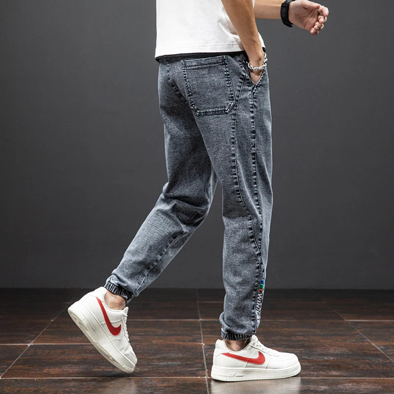Frühling Sommer Schwarz Blau Cargo Jeans Männer Streetwear Denim Jogger Hosen Männer Baggy Harem Jean Hosen Plus Größe
