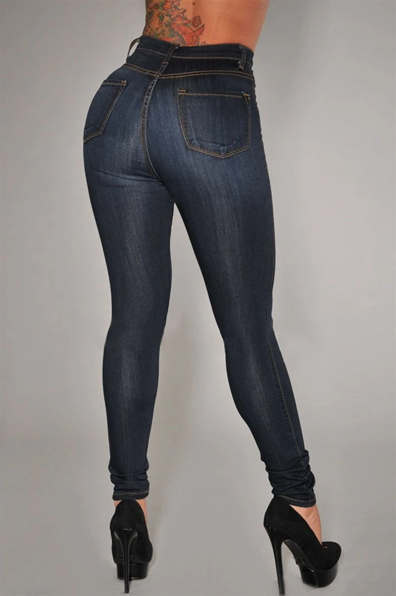 Jeans Für Frauen Hohe Taille Push-Up Jeans Hohe Elastische Stretch Damen Mom Jeans Weibliche Gewaschen Denim Dünne Bleistift Hosen