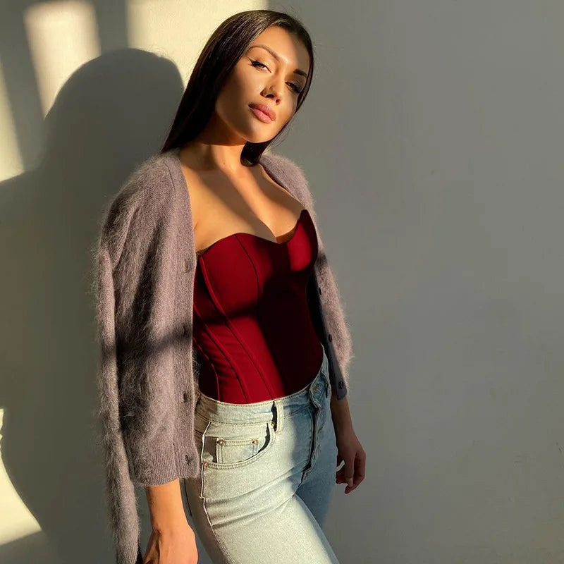 Sexy Frauen Tube Tops solide ärmellose schlanke dünne Korsett kurz geschnittenes Top 2024 Sommer lässig elegante weibliche träger lose Weste