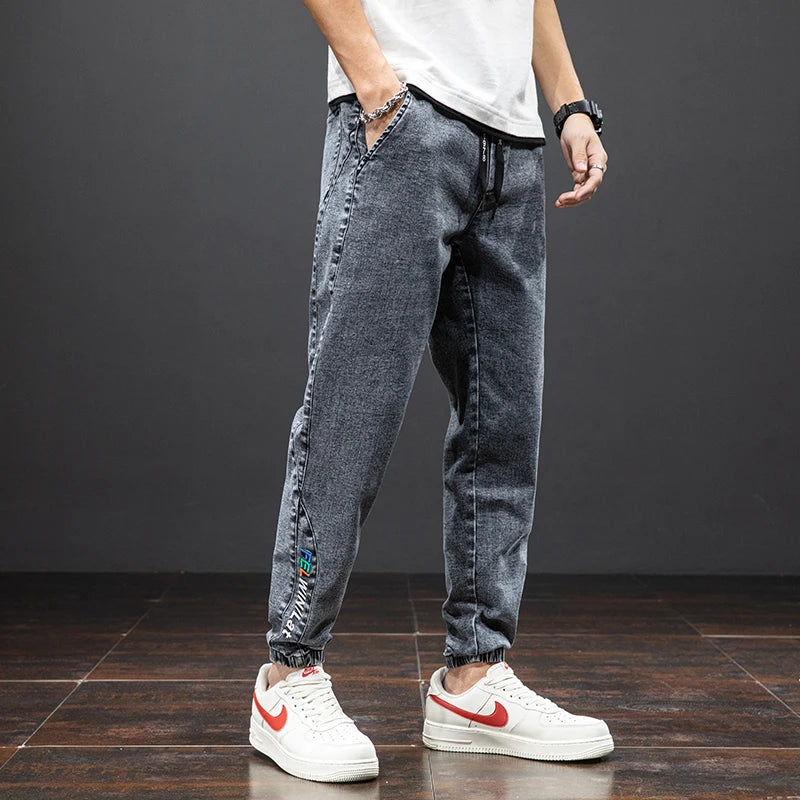 Frühling Sommer Schwarz Blau Cargo Jeans Männer Streetwear Denim Jogger Hosen Männer Baggy Harem Jean Hosen Plus Größe
