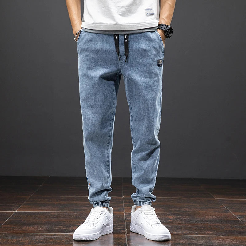 Frühling Sommer Schwarz Blau Cargo Jeans Männer Streetwear Denim Jogger Hosen Männer Baggy Harem Jean Hosen Plus Größe