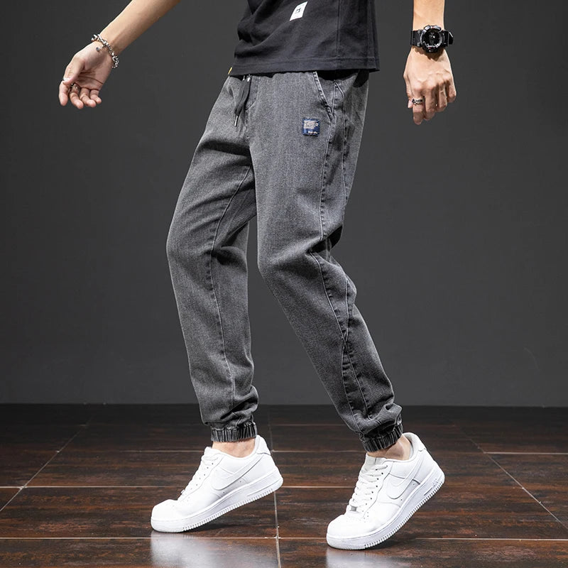 Frühling Sommer Schwarz Blau Cargo Jeans Männer Streetwear Denim Jogger Hosen Männer Baggy Harem Jean Hosen Plus Größe