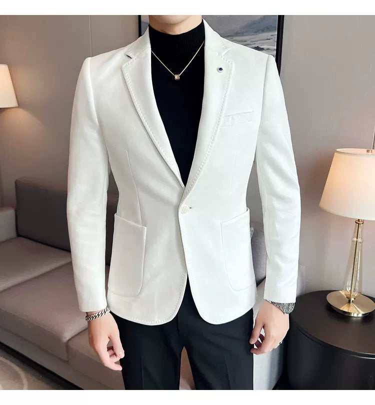 Neue Mode Anzug Mantel männer Slim Fit Hirschleder Samt Elegante Luxus Blazer Mantel Business Casual Hochzeit Plus Größe Anzug 4XL-S