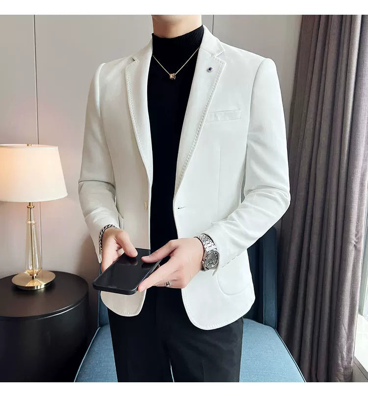 Neue Mode Anzug Mantel männer Slim Fit Hirschleder Samt Elegante Luxus Blazer Mantel Business Casual Hochzeit Plus Größe Anzug 4XL-S
