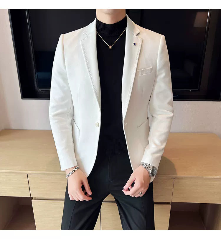 Neue Mode Anzug Mantel männer Slim Fit Hirschleder Samt Elegante Luxus Blazer Mantel Business Casual Hochzeit Plus Größe Anzug 4XL-S