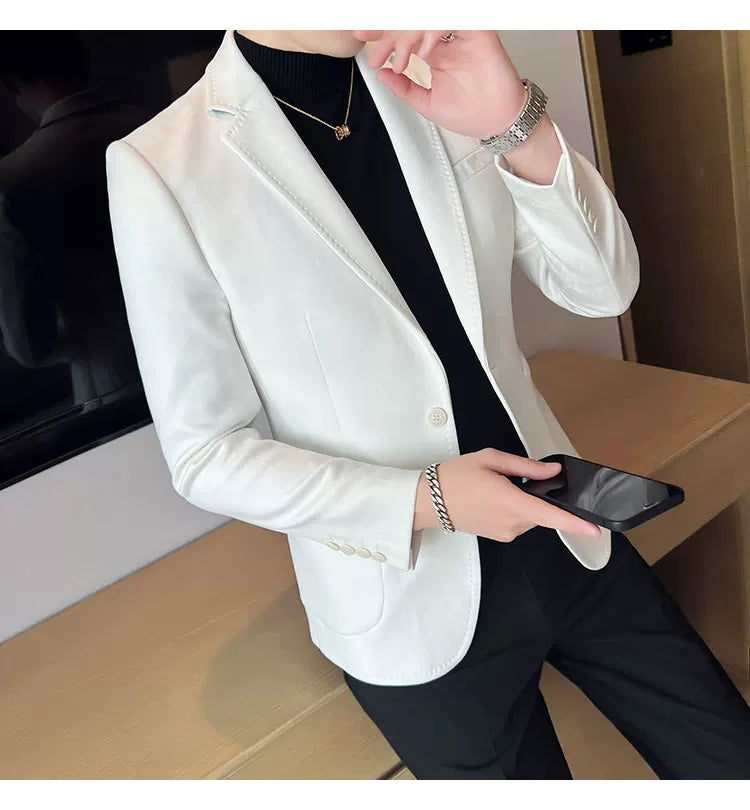 Neue Mode Anzug Mantel männer Slim Fit Hirschleder Samt Elegante Luxus Blazer Mantel Business Casual Hochzeit Plus Größe Anzug 4XL-S