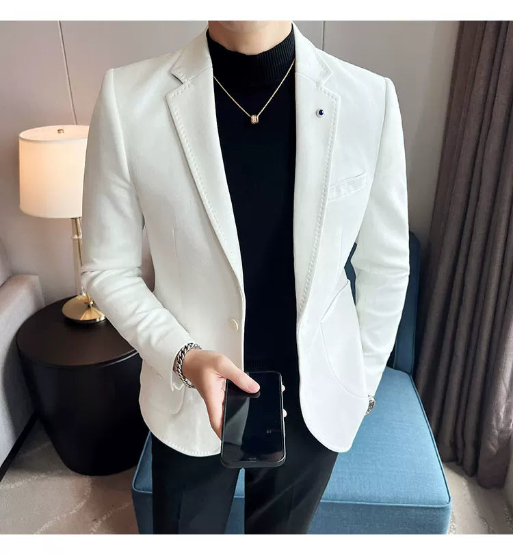 Neue Mode Anzug Mantel männer Slim Fit Hirschleder Samt Elegante Luxus Blazer Mantel Business Casual Hochzeit Plus Größe Anzug 4XL-S