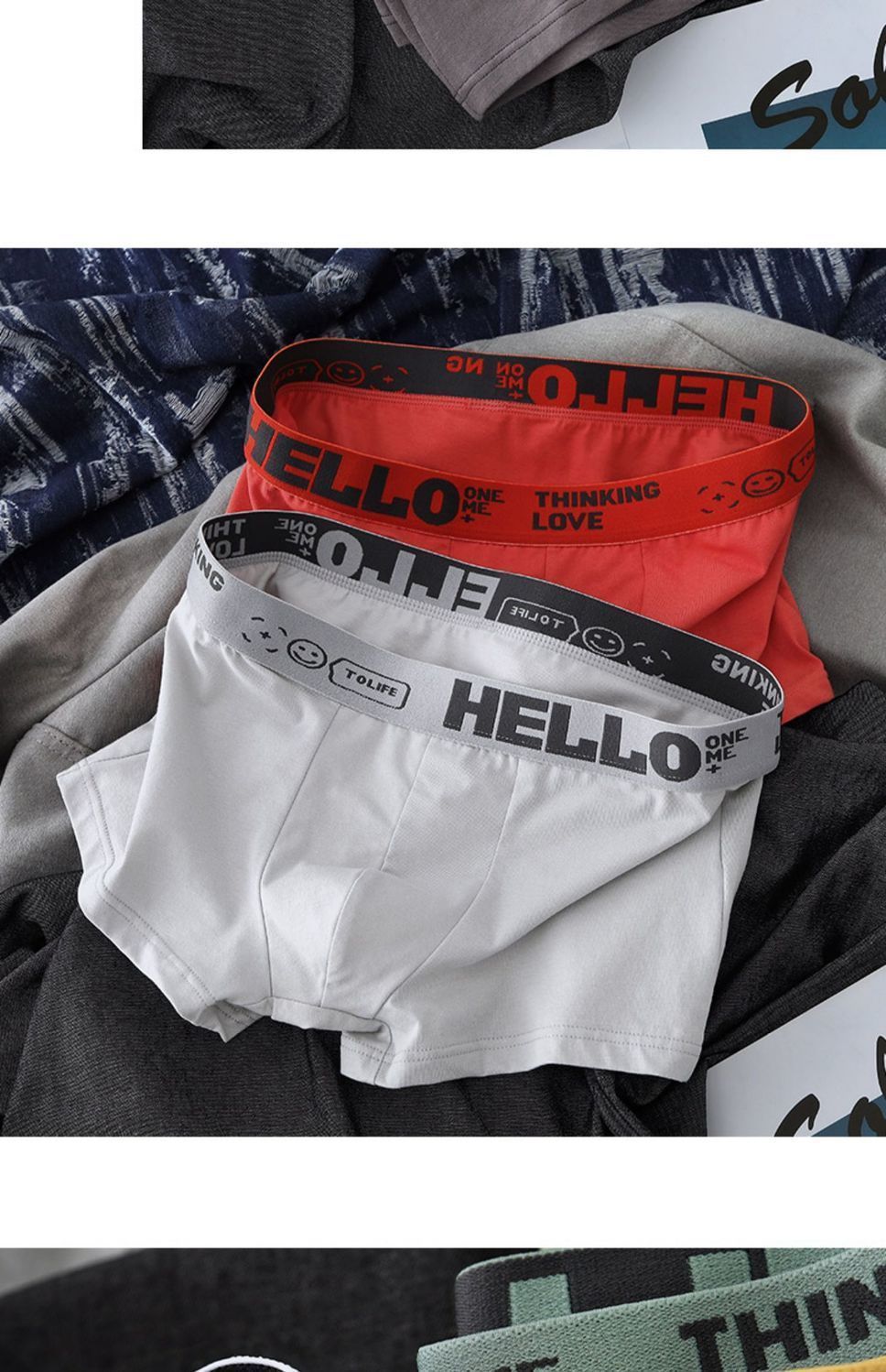 1/3Pc Männer Höschen Atmungsaktive Antibakterielle Boxer Shorts Vier-ecke Shorts Jugendliche Gestrickte Reine Farbe U Konvexen männlichen Unterhose