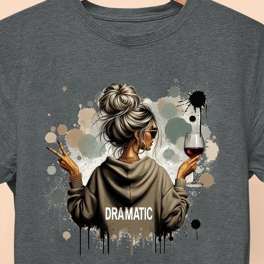 Trendy Vintage Retro Frau DRAMATIC Aufbügelbare Wärmeübertragung Aufkleber Aufkleber für T-Shirts Sweatshirts Taschen Kleidung Stoff Dekor